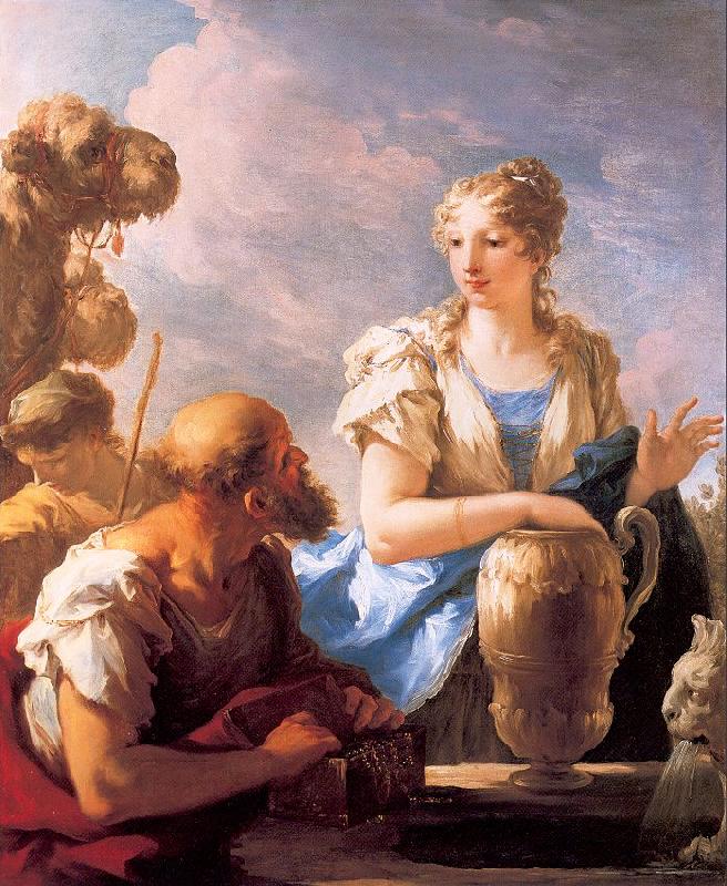 PELLEGRINI, Giovanni Antonio Rebecca at the Well oil painting image